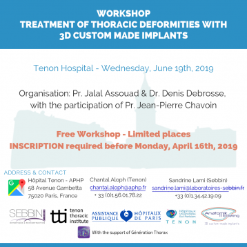 Workshop "Treatment of thoracic deformities", June 19th 2019, Paris, France